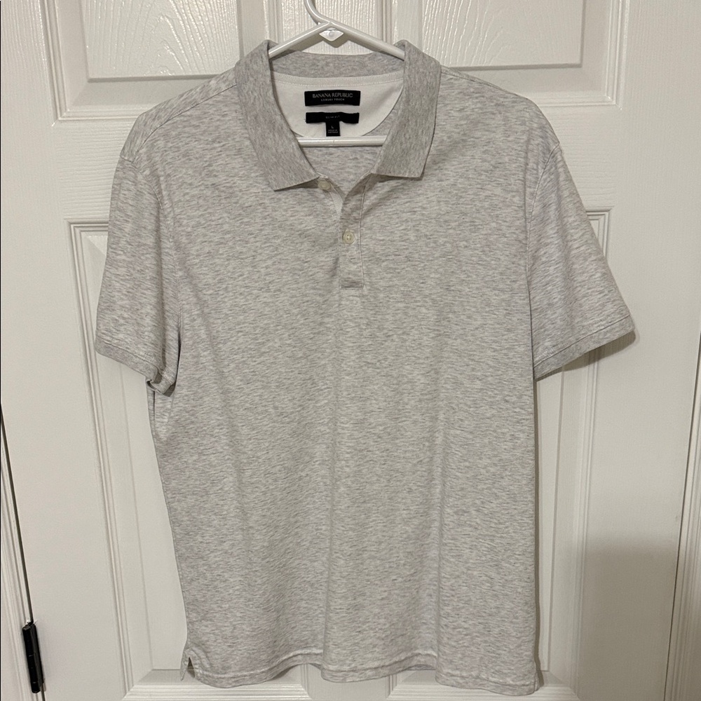 Banana Republic Heather Gray Polo Shirt